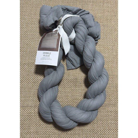 West Elm Other - West‎ Elm Gray Crinkle Plisse Duvet Cover TWIN Gray New Bedding
